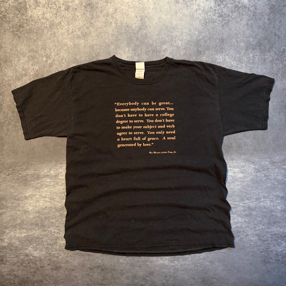 Vintage Martin Luther King Jr MLK‎ Quote T-Shirt Mens XL Black The King Center
